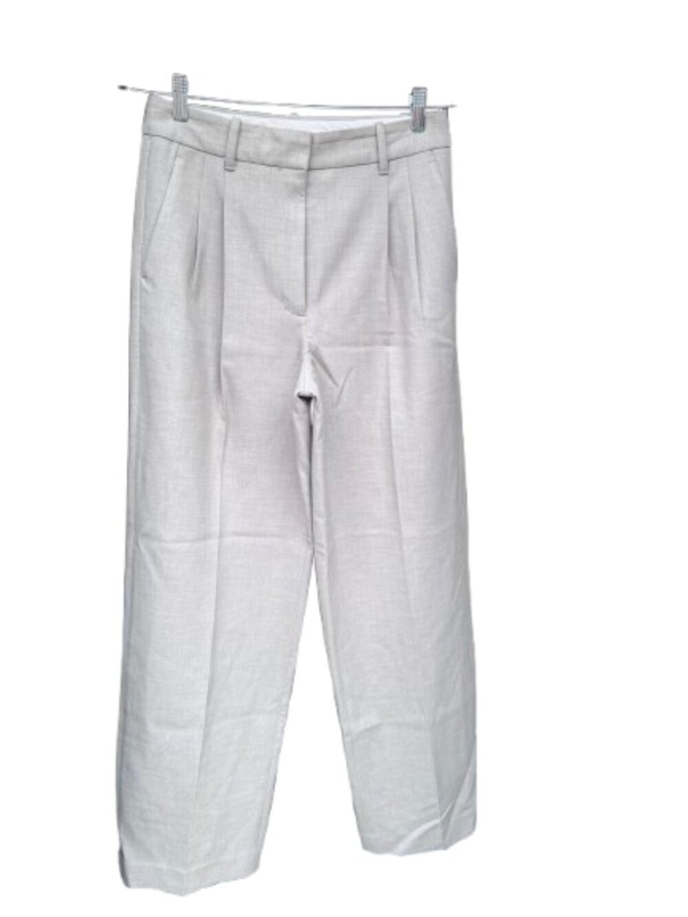 Wilfred Aritzia Officecore Classic Heather Tan Pleated Effortless Pant (Size 8)